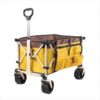 Outdoor Folding Trolley Cart Inner Bottom Gathering ODM Collapsible Cart With Wheels