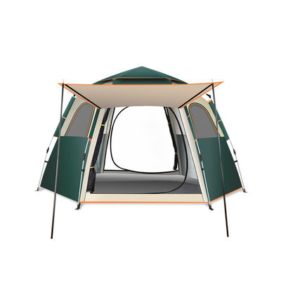 Outdoor Hexagon Camping Tent Automatic Pop Up Tents  Blue Large Tents