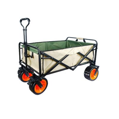 Steel Collapsible Folding Wagon Cart Outdoor Utility Foldable Cart With Wheels