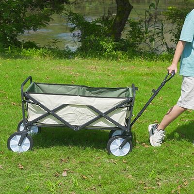 Steel Collapsible Folding Wagon Cart Outdoor Utility Foldable Cart With Wheels