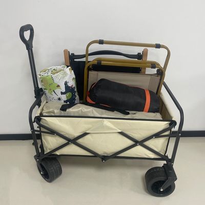 Steel Collapsible Folding Wagon Cart Outdoor Utility Foldable Cart With Wheels