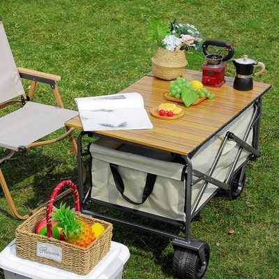 Labor Saving Folding Outdoor Wagon Beach Collapsible Wagon Cart For Outdoor Concerts