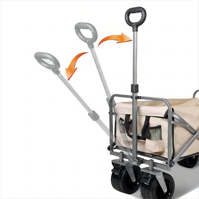 Lightweight Folding Wagon Cart Camping Push Wagon With 8" Rubber Wheels
