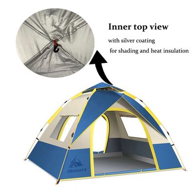 User Friendly Camping Outdoor Tents 3-4 Person Easy Set Up Portable Four Person Tent