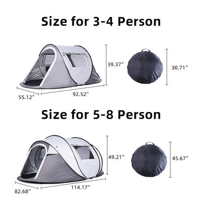 Oxford Cloth Pop Up Camping Tent  Lightweight 6 Person For Outdoor