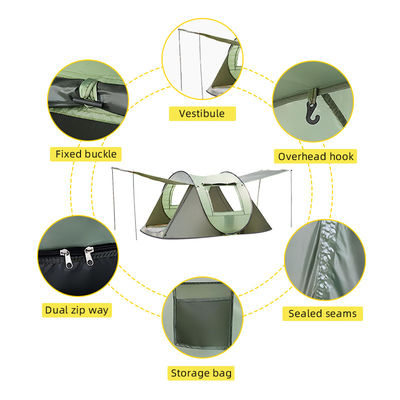 Vestibule Instant Pop Up Camping Tent 8 Person Tent For Camping Mosquito Tent