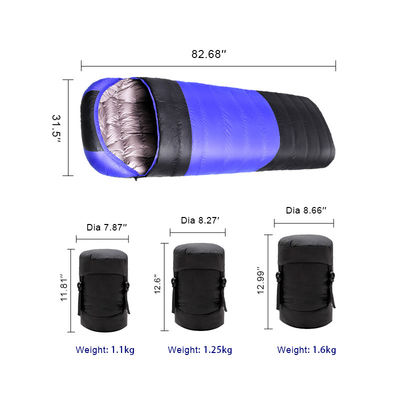 Rectangular Down Filled Sleeping Bag Envelope Shaped Folding Outdoor Sleeping Bag