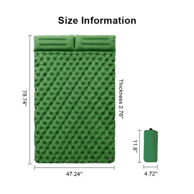 Double Camping Pad For Sleeping Backpacking Sleeping Mat With Pillow