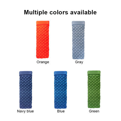 2.36" Thick Inflatable Camping Mat Green Outdoor Sleeping Mattress With Attached Pillow