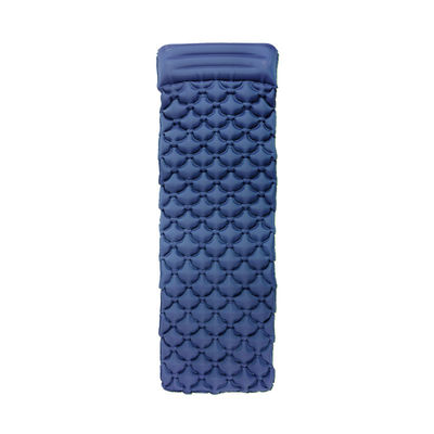 2.36" Thick Inflatable Camping Mat Green Outdoor Sleeping Mattress With Attached Pillow