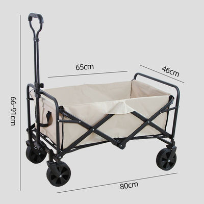 Rubber Wheels Folding Wagon Multipurpose Collapsible Hand Truck Black