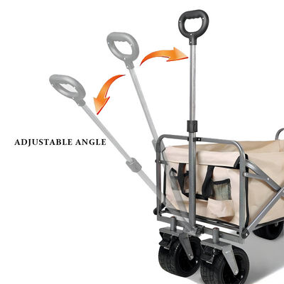 Rubber Wheels Folding Wagon Multipurpose Collapsible Hand Truck Black