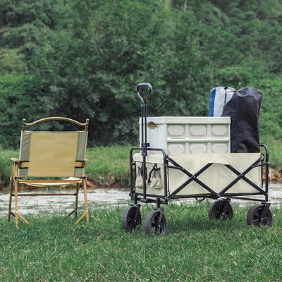 Compact Folding Wagon Cart Adjustable Collapsible Wagon For Outdoor Camping