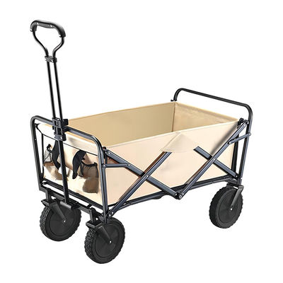 Compact Folding Wagon Cart Adjustable Collapsible Wagon For Outdoor Camping