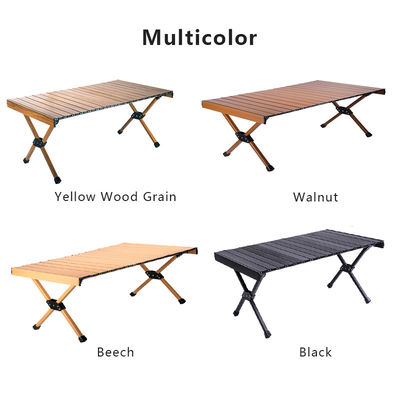 Outdoor Aluminum Portable Camping Table Lightweight Picnic Table With Egg Roll Table Top