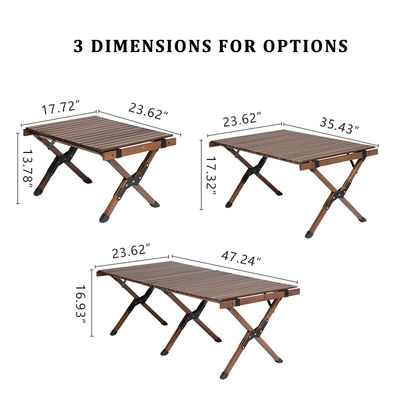 Beech Wood Foldable Camping Picnic Table Small Outdoor Table Camping Roll Up 4.70kg