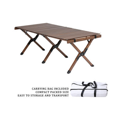 Beech Wood Foldable Camping Picnic Table Small Outdoor Table Camping Roll Up 4.70kg