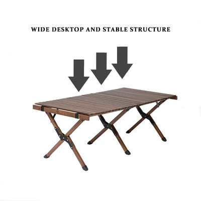 Beech Wood Foldable Camping Picnic Table Small Outdoor Table Camping Roll Up 4.70kg