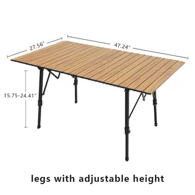 4-6 Person Large Folding Camping Table With Telescopic Legs Lightweight Aluminum Folding Table