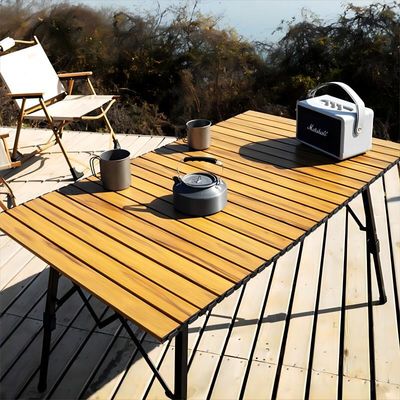 4-6 Person Large Folding Camping Table With Telescopic Legs Lightweight Aluminum Folding Table