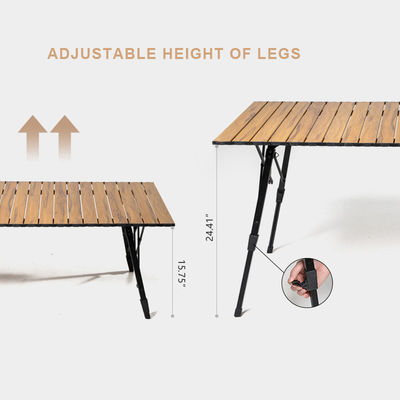 4-6 Person Large Folding Camping Table With Telescopic Legs Lightweight Aluminum Folding Table