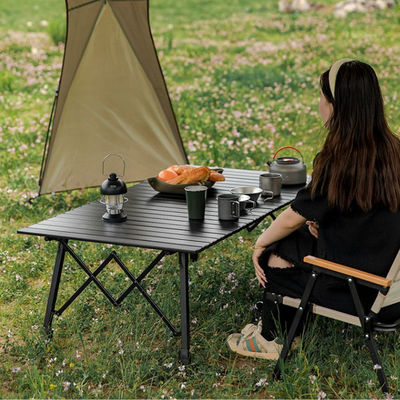 4-6 Person Large Folding Camping Table With Telescopic Legs Lightweight Aluminum Folding Table