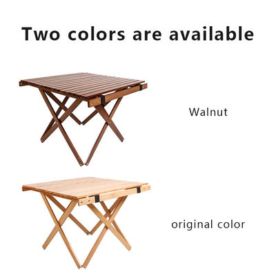 Wood Small Portable Camping Table With Two Adjustable Height Best Folding Camping Table