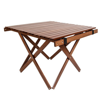 Wood Small Portable Camping Table With Two Adjustable Height Best Folding Camping Table