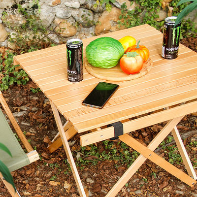 Wood Small Portable Camping Table With Two Adjustable Height Best Folding Camping Table