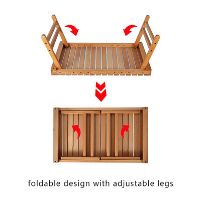 Compact Portable Camping Roll Up Picnic Table Low Folding Wood Collapsible Table 3.70kg