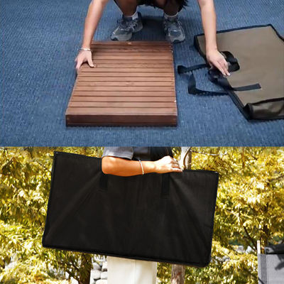 Compact Portable Camping Roll Up Picnic Table Low Folding Wood Collapsible Table 3.70kg