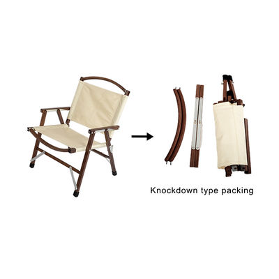 Eco Friendly Wooden Lightweight Camping Chair Folding Red For Outdoor Picnic
