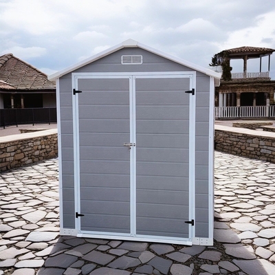 Nhà kho vườn nhựa lắp ráp phẳng, dễ lắp ráp, phong cách hiện đại, nhà kho vườn ngoài trời